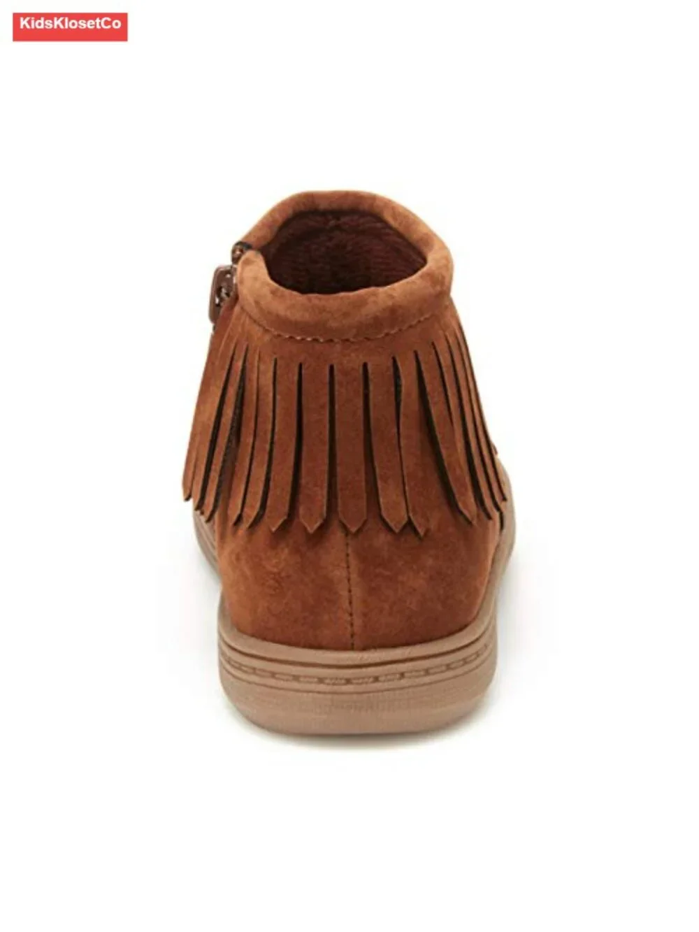 Toddler Faux Suede Fringe Boots with Zipper Closure